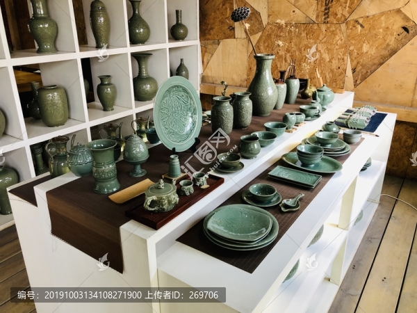 耀州窯瓷器茶具展示