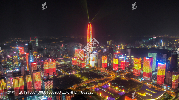 航拍城市夜景