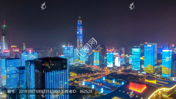 航拍城市夜景