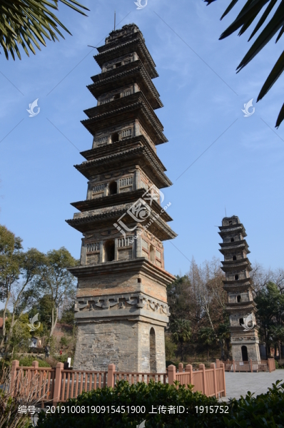敬亭山雙塔