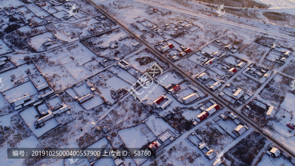大興安嶺森林小鎮(zhèn)雪景