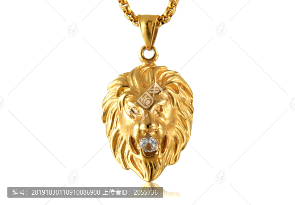 金色獅頭吊墜