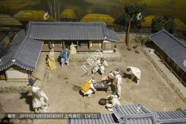 韓國(guó)傳統(tǒng)家庭春季正月活動(dòng)場(chǎng)景