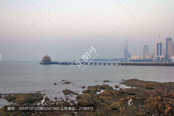 電腦油畫青島棧橋