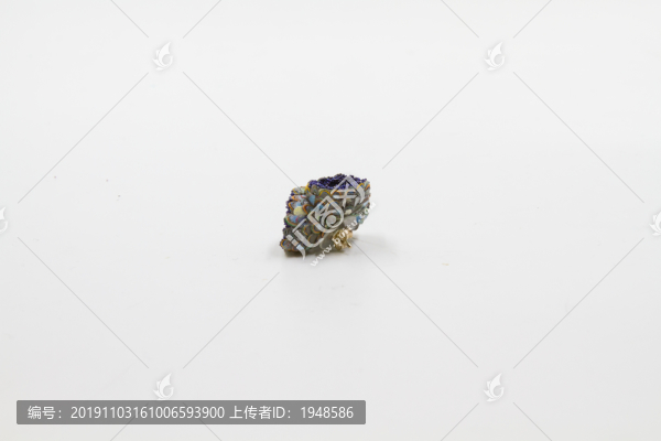 藍(lán)花朵黃金胸針