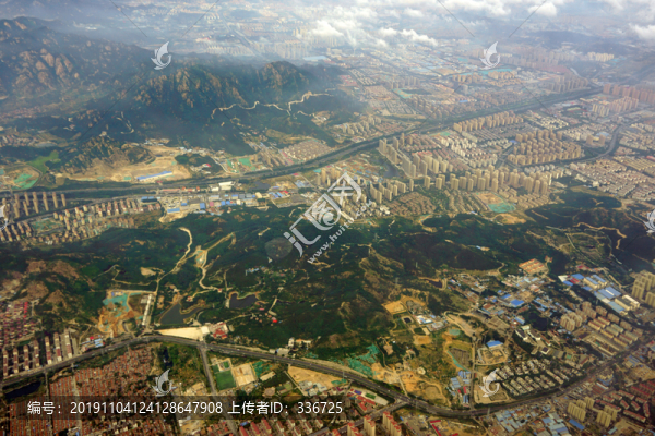 航拍青島老虎山十梅庵