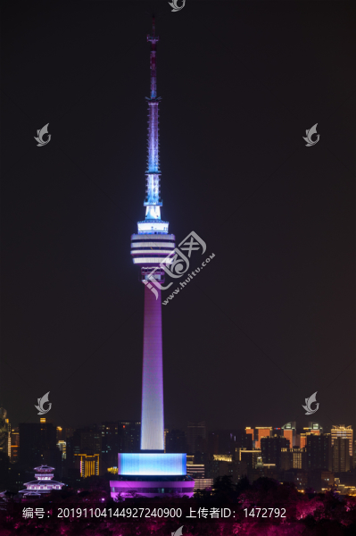 武漢龜山電視臺夜景燈光秀風(fēng)光