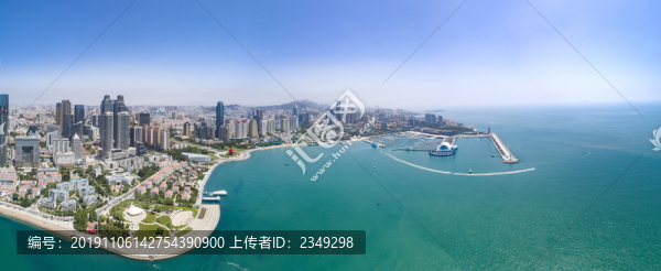 航拍青島浮山灣全景高清
