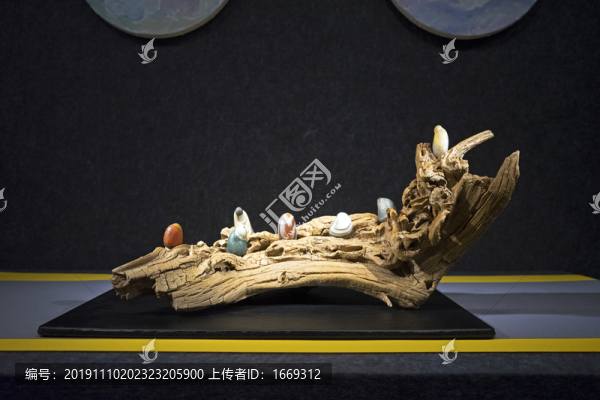禪意雨花石擺件