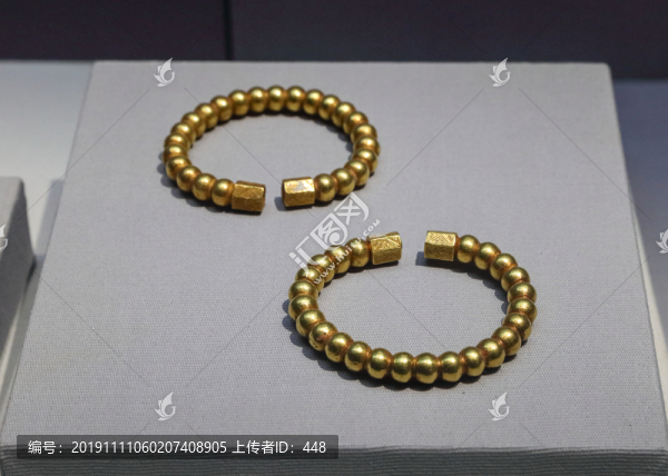 明代連珠紋金手鐲
