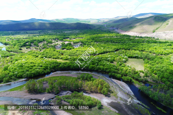 綠色叢林河灣風(fēng)景