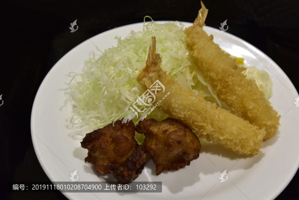 油炸雞塊與基圍蝦