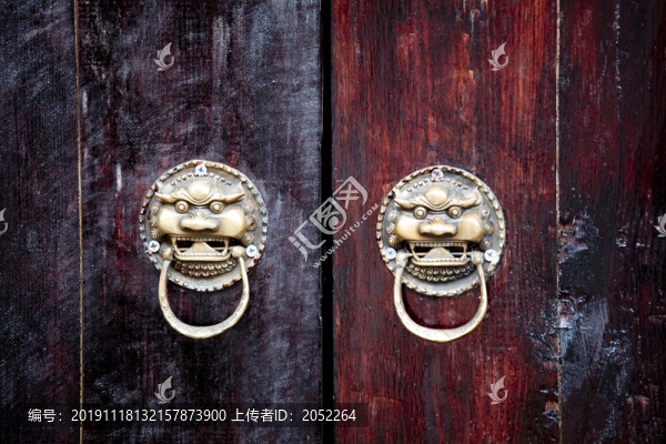 古代大門獅子門環(huán)
