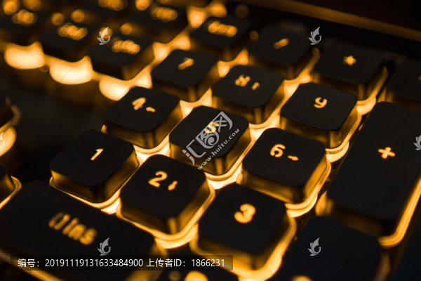 發(fā)光黃光的數(shù)字鍵盤