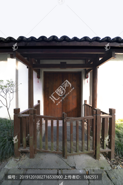 中國風古代民居大門