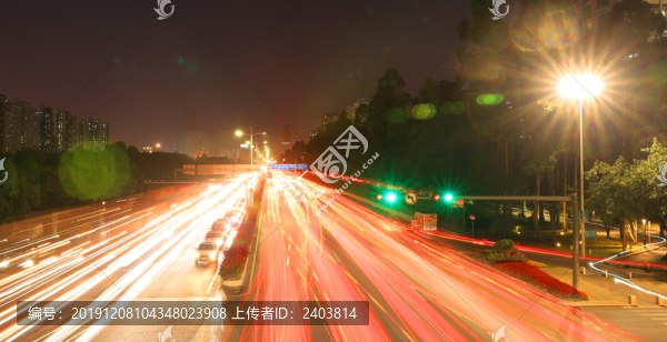 深圳月亮灣大道夜晚車流延時(shí)