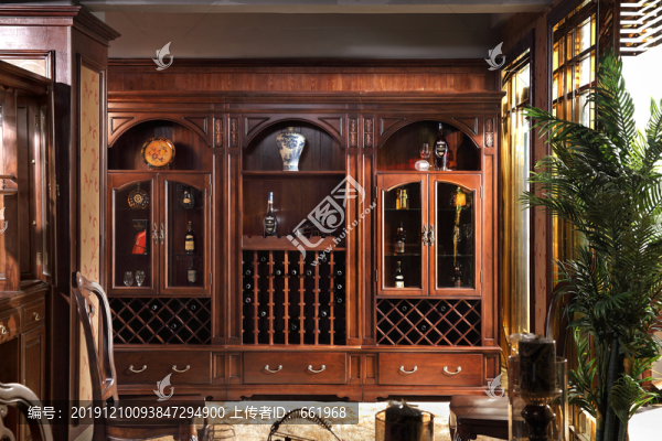 美式古典實木定制酒柜家具