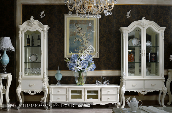 法式實木組合廳柜地柜家具