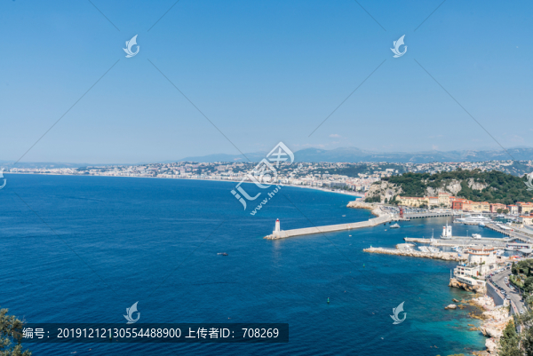 尼斯濱海自由城海灣度假沙灘風(fēng)景