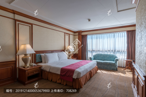 復(fù)古豪華酒店客房室內(nèi)樣板房