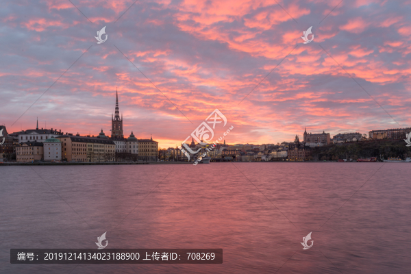 瑞典斯德哥爾摩城市日出風(fēng)景