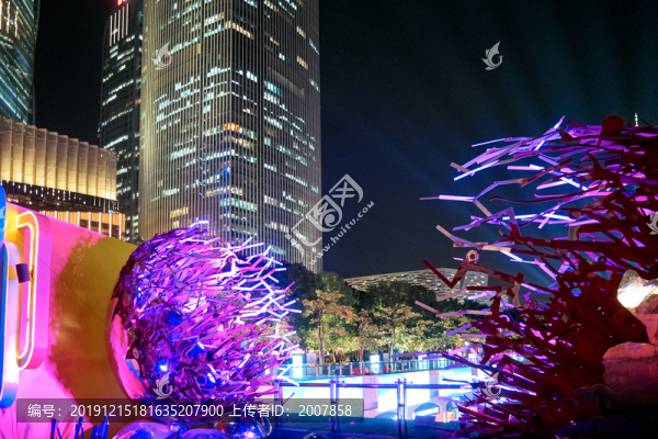 珠江新城夜景燈光