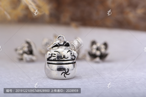 銀飾配件招財貓
