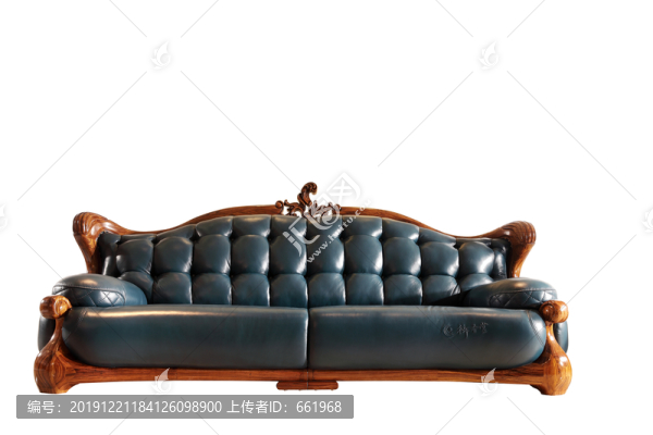 簡(jiǎn)奢烏金木真皮沙發(fā)雙人位家具