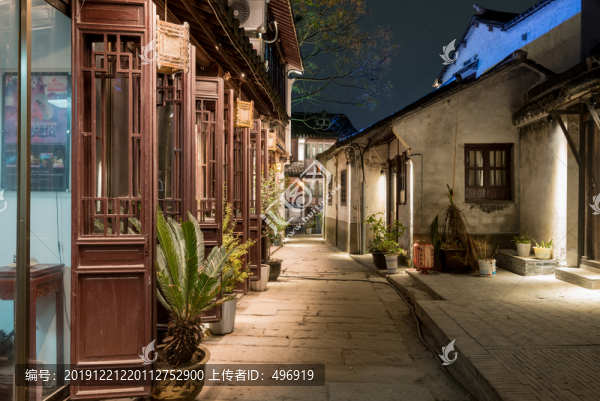 周莊古鎮(zhèn)街道夜景
