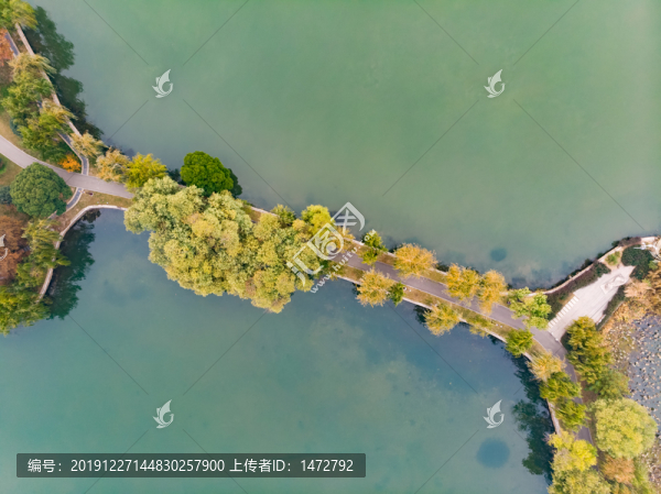 武漢東湖風景區(qū)深秋航拍風光