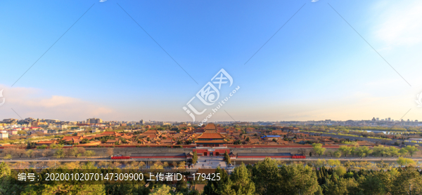 俯瞰北京故宮古建筑群全景