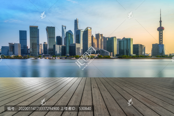 木板地面和建筑景觀