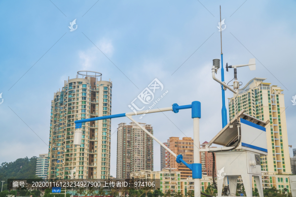 珠海城市建筑的細(xì)節(jié)特寫(xiě)和氣象器