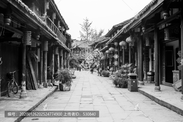 四川古鎮(zhèn)黑白照片