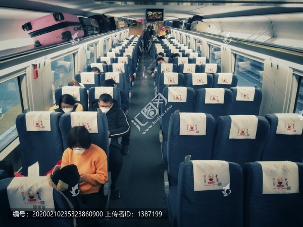 疫情期的火車車廂