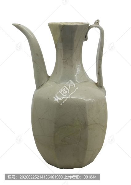 宋代景德鎮(zhèn)窯青白釉八楞形瓷執(zhí)壺