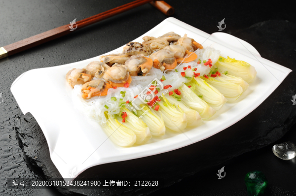 蒜蓉娃娃菜蒸夏貝