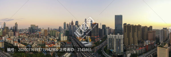 航拍中國廣州珠江新城天際線