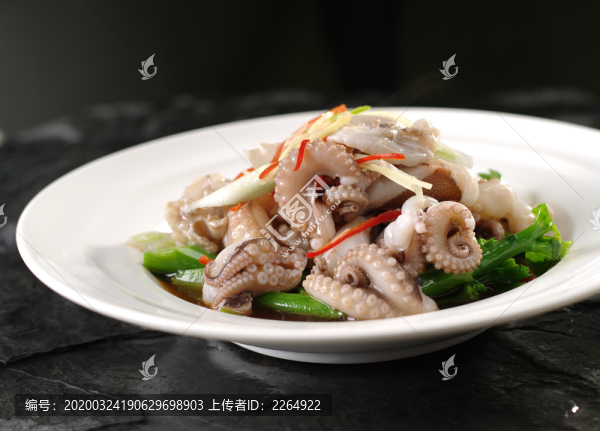 豉油汁青芥灼八爪魚