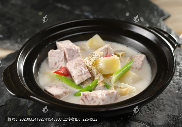 椰汁香芋番薯煮花甲肉