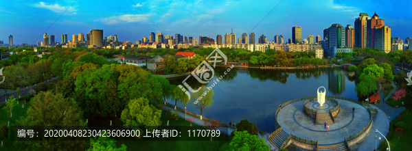 寧波月湖公園全景寬幅