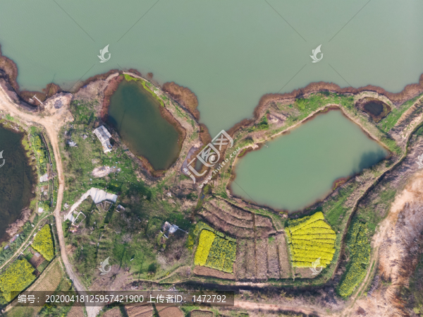 湖北大冶保安湖濕地公園航拍風(fēng)光