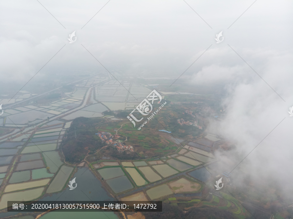 湖北大冶保安湖濕地公園航拍風(fēng)光