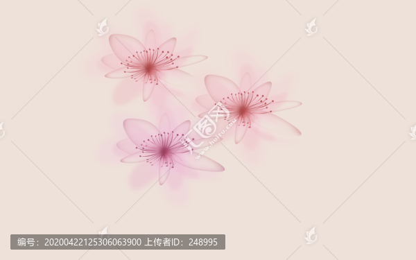 三朵小紅花裝飾畫