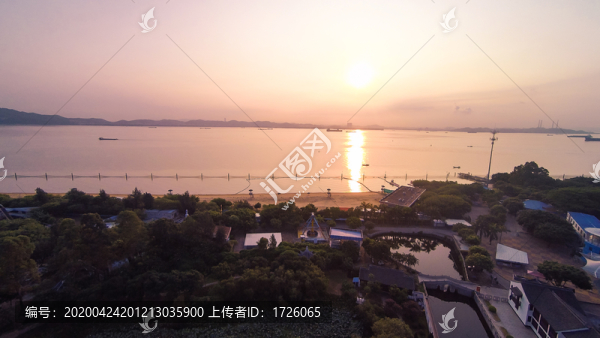 廣州南沙濱海公園天后宮航拍