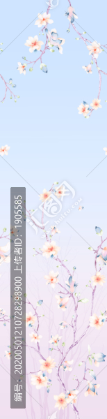 漸變桃花印花圖案