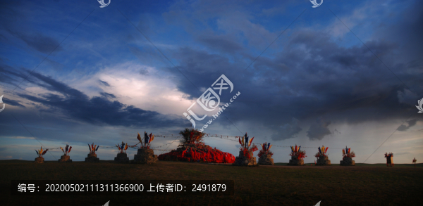 旅游景點與晚霞