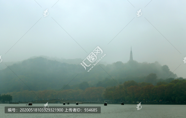 西湖雨景