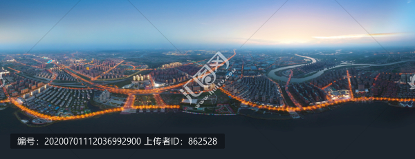 20年4月龍池湖傍晚全景航拍
