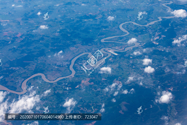 航拍大地河流
